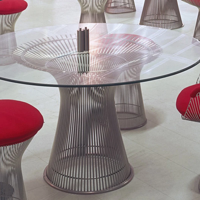 House Home Platner Dining Table Simple Designer Stainless Steel Tempered