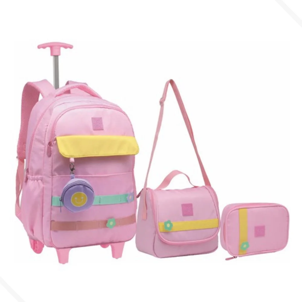 Girls Cart Backpack Kit With Thermal Lunch Bag Case