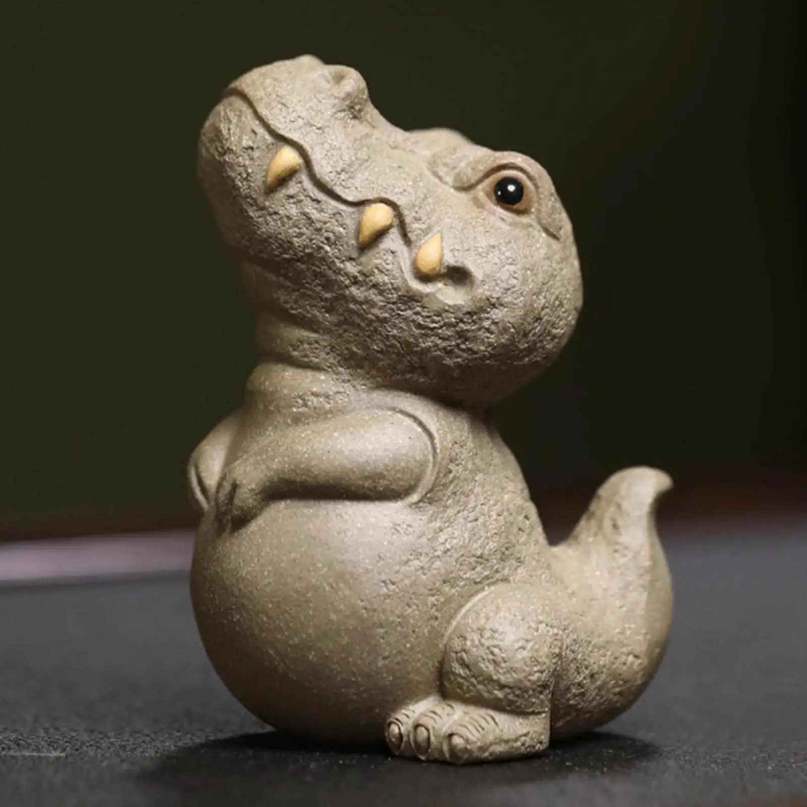 ديناصور الشاي الحيوانات الأليفة تمثال هدية مثالية ديكور المنزل الحرفية الحيوان زخرفة ديناصور تمثال للأصدقاء المنزل مكتب غرفة الشاي