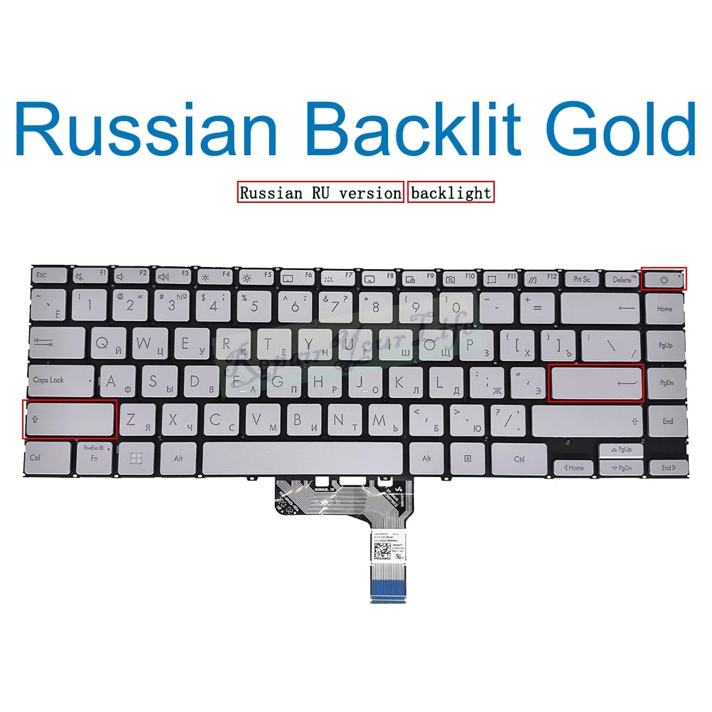 Imagem -05 - Teclado Retroiluminado para Asus Zenbook Ux425 Um425 Um425i Um425ia Um425qa Um425uaz Ux425ja Ukr Tailandês Eua Inglês