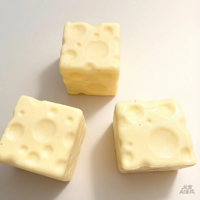 1/2pcs Simulated Cheese Slow Rebound Toy Shapeable Knead Pinch Decompression Office Stress Relief Ornament