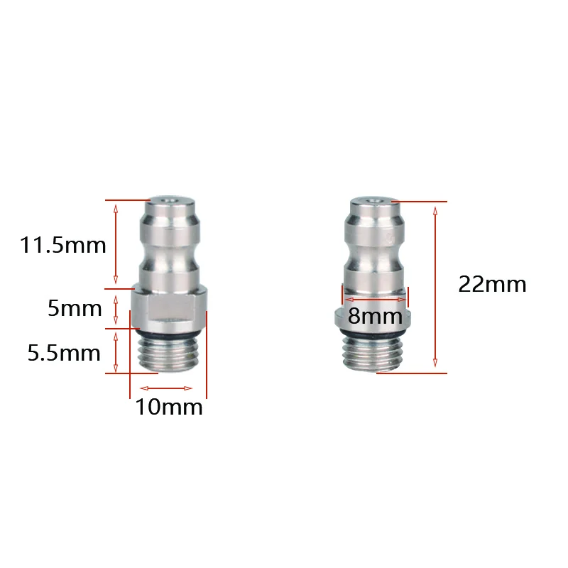 HPA M8 Rückschlagventil, Einweg-Foster, 8 mm männlich, Schnellpaar, Gasflasche, Nachfüllung, Füllbeschläge für Luftfarbe, weiche Kugelkompressor
