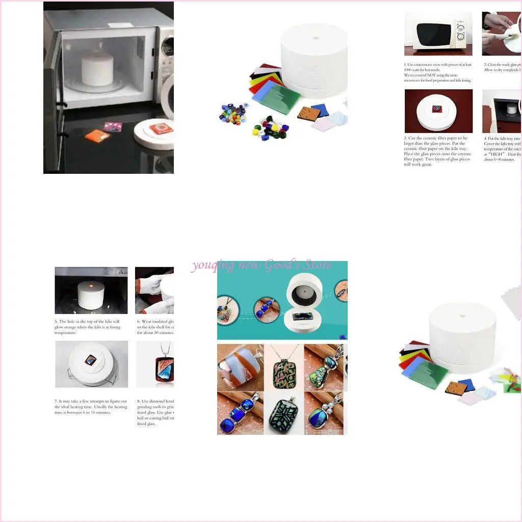57QA Glass Jewelry Making Set Includes Microwave and Accessories Fusing Glass Glass Fusing Set for All Ages