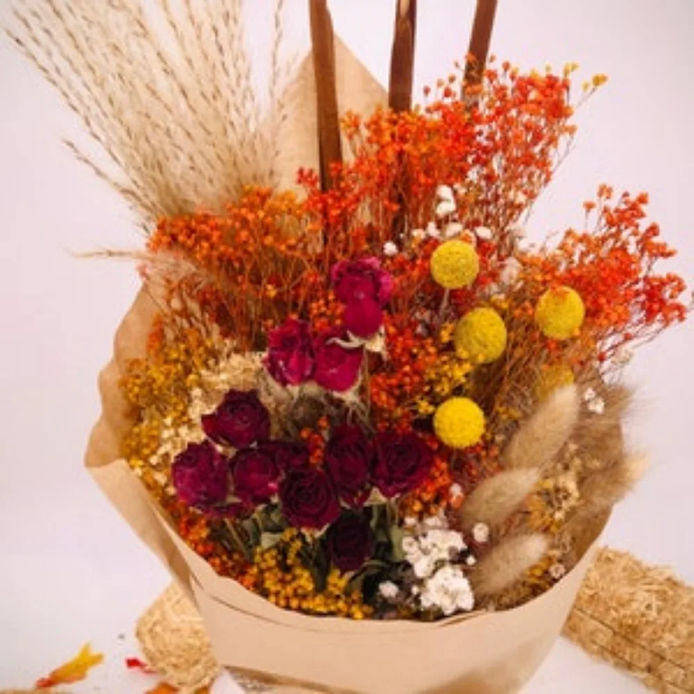 Gedroogde Bloemen Vallen Boeket, Eeuwige Herfst Arrangement, Mooie Thanksgiving, Interieur, Gedroogde Bloemen