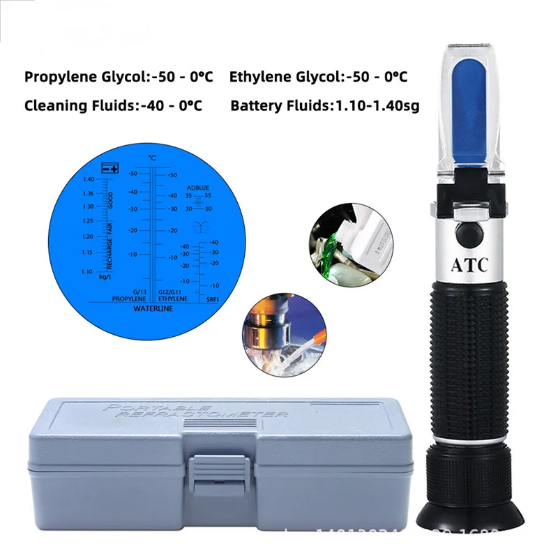 

Automotive Antifreez Refractometer Freezing point Urea Battery liquid Glass water meter tester ATC Tool