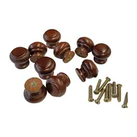 10PCS Round Wooden Cabinet Knobs Drawer Knobs Kitchen Cupboard Handles Wardrobe Door Pulls Furniture Handles Hardware
