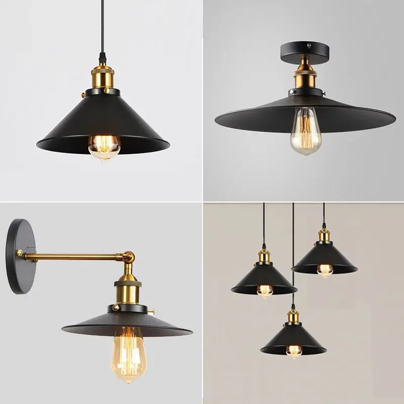 

Nordic Iron Art Pendant Light Retro Wall Lamp Bedroom Living Room Balcony Corridor Lamps Restaurant Hotel Bar Lightings Fixtures