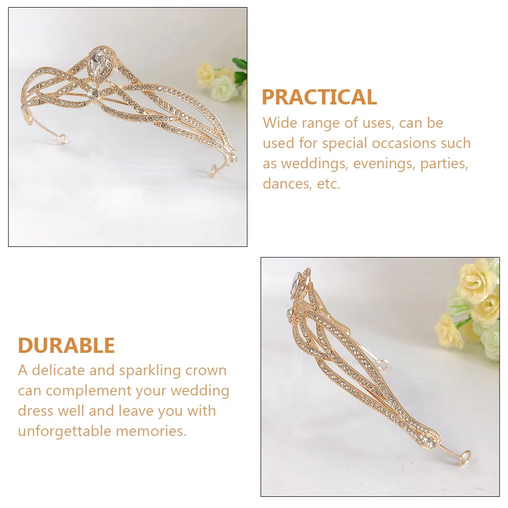 

1Pcs Rhinestones Wedding Crown Shiny Bridal Headpiece Bride Party Headdress Women Rhinestone Crown Rhinestone Wedding