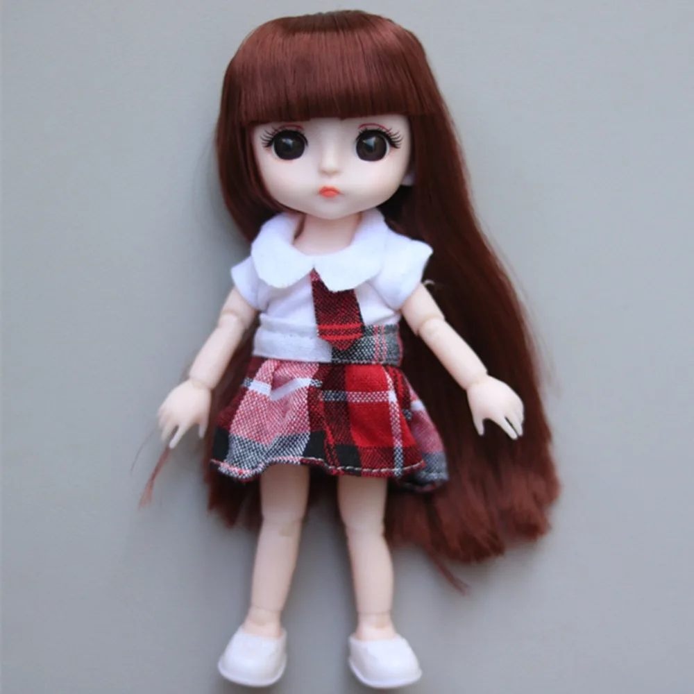 

Кукла BJD BJD 1/12 с одеждой, 13 подвижных суставов с одеждой, мини-кукла для девочек с одеждой и обувью, голубые глаза