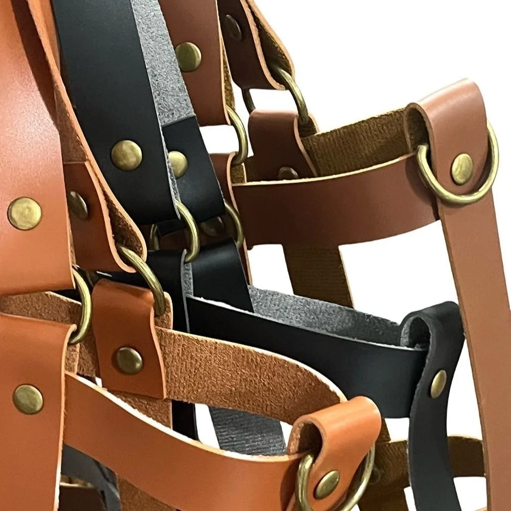 ريترو ستايل DIY حقيبة يد صنع عدة بو الجلود حزام الكتف قابل للتعديل حقيبة من القماش سعة كبيرة جوفاء حمل