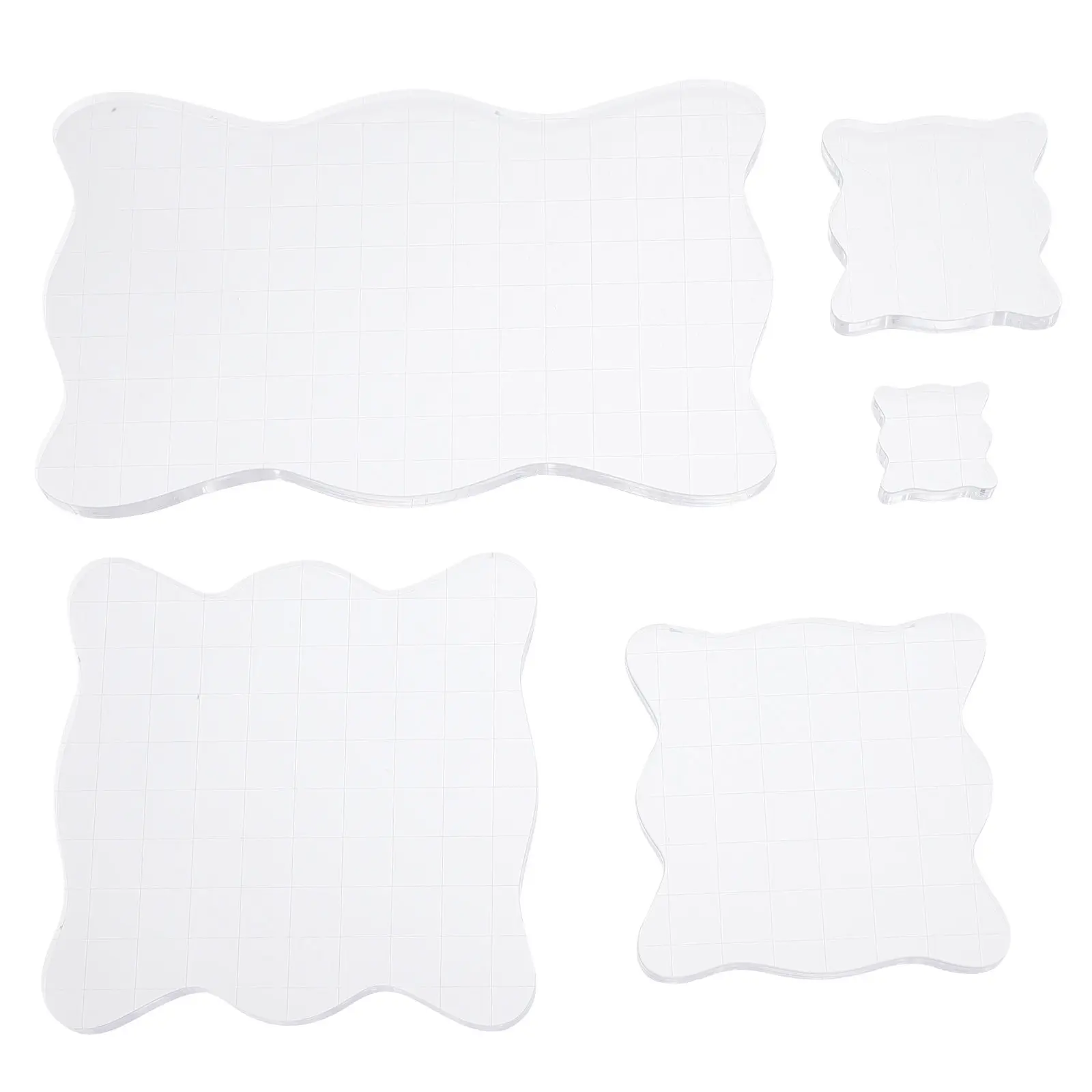 

Набор из 5 акриловых блоков для штампов, прозрачные, прочные, для самостоятельного изготовления печатей, с сетчатыми линиями, легко моются, аксессуары для скрапбукинга