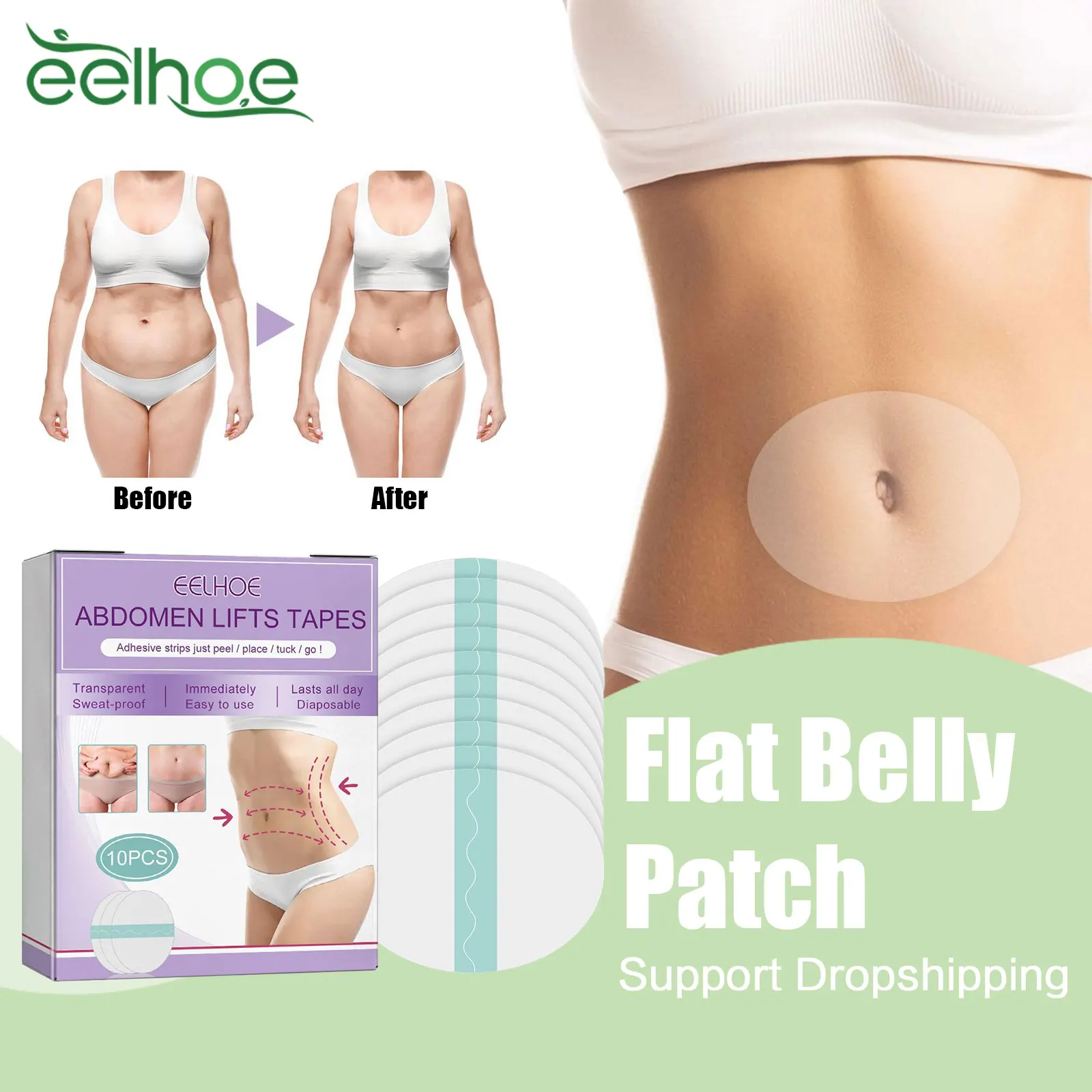 

EELHOE Flat Belly Patch Increasing Metabolism Break Down Abdomen Fat Cellulite Removal Thin Waist Tummy Slimming Navel Sticker