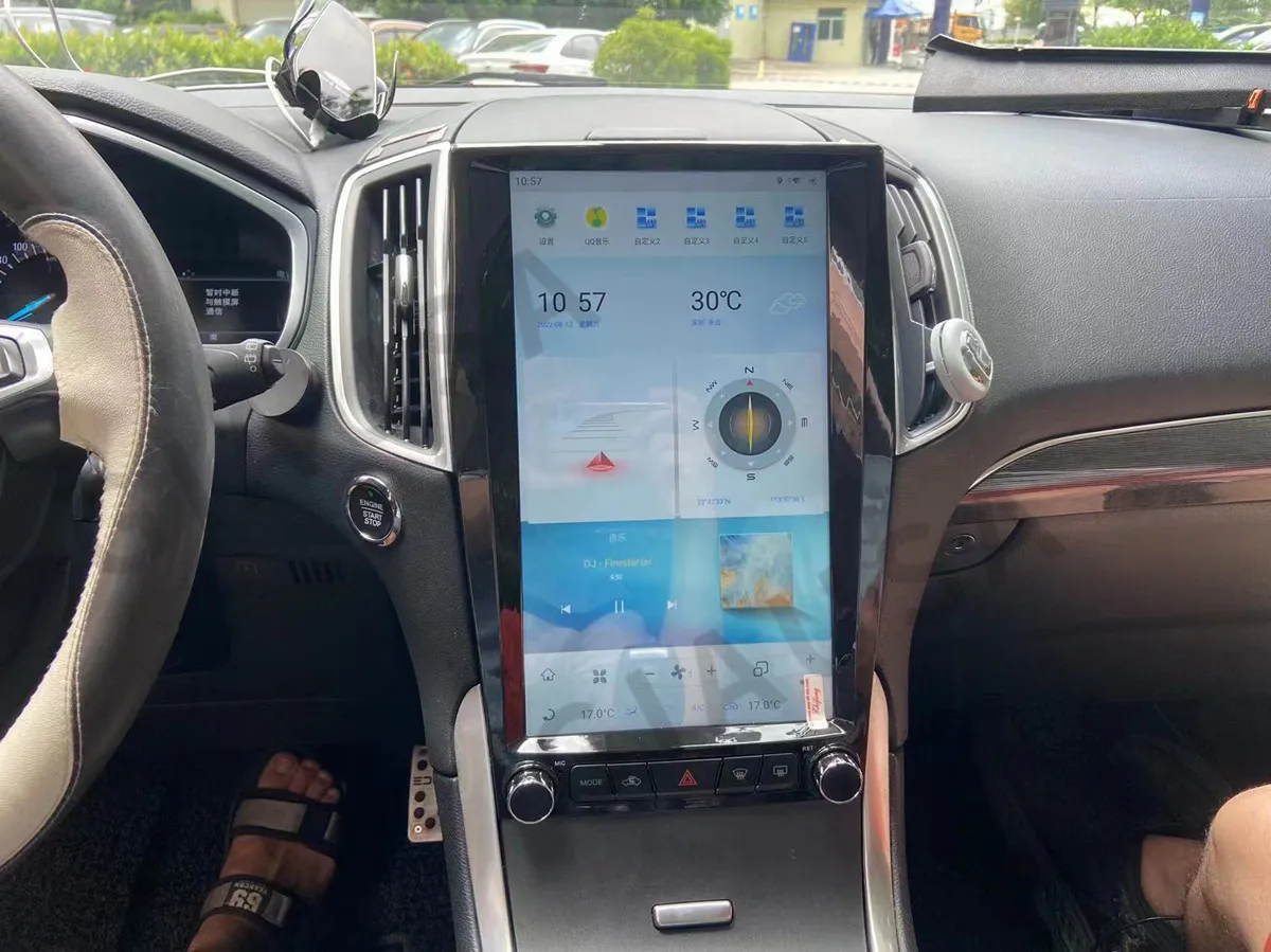 

Автомагнитола с вертикальным экраном Tesla, Android 12, 8 + 128 ГГц, для Ford Edge 2015-2019, GPS-навигация, мультимедийный плеер DSP Carplay