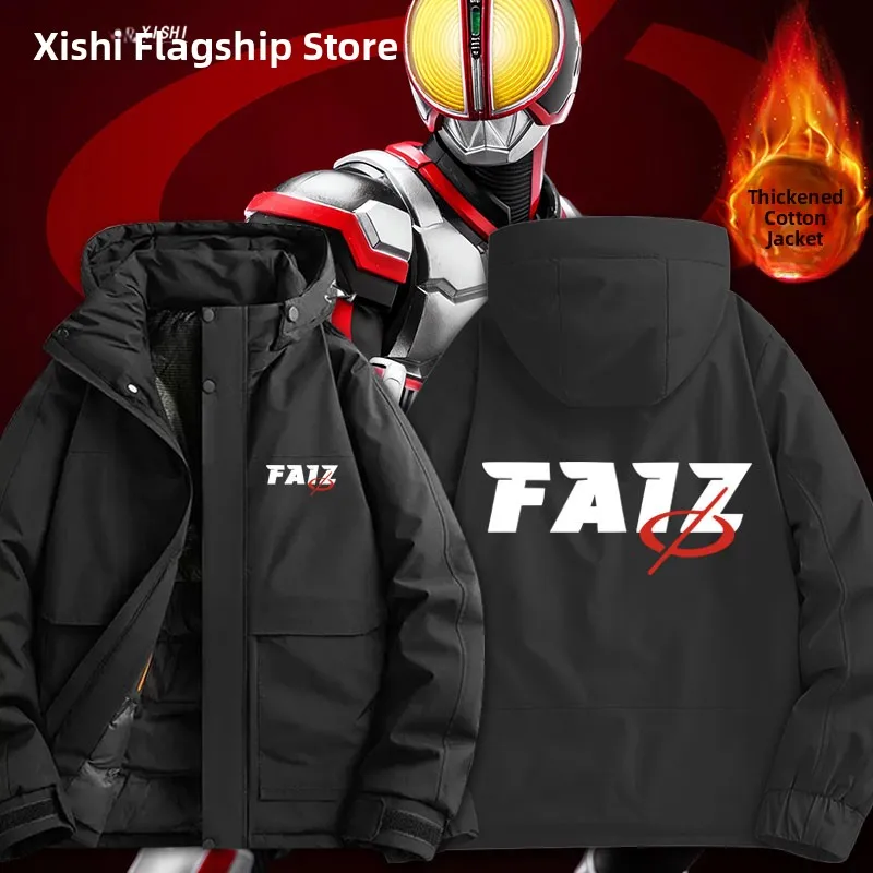 

Thiened Cotton Jaet Anime Knight 555faiz Men's Warm Winter Coat Stand Fit Hooded Casual Sle Polyester Fiber Zipper C...