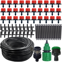 15M-25M Micro Drip Watering Kit Garden DIY Automatic Irrigation System & Adjustable Dripper 4/7'' Hose for Greenhouse