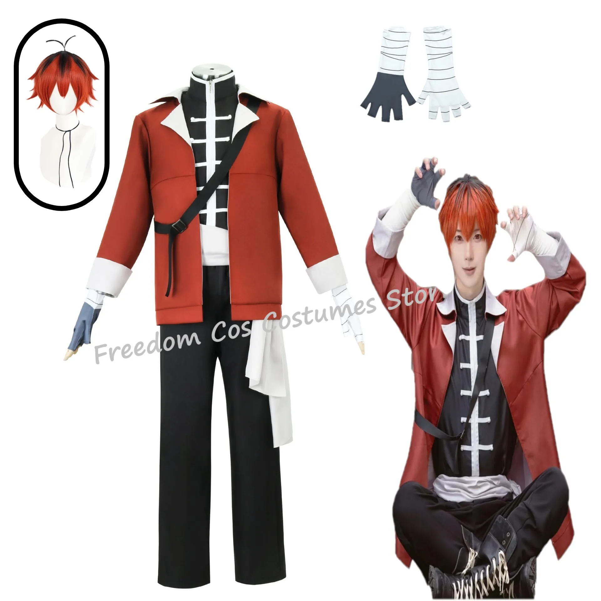 

Anime Frieren at the Funeral Stark Cosplay Costume wig Gloves Adult Carnival Uniform Anime Halloween Party Men suit