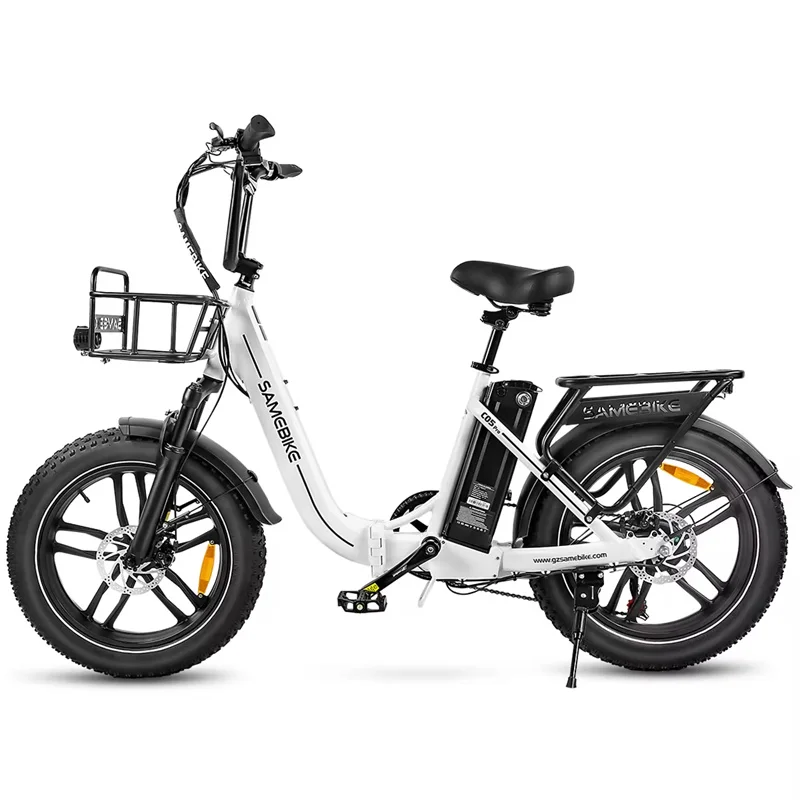 EU Stock Adult Electric Bicycle Fatbike 500w Parents Child Electric Folding Bike EBike With Basket Removable Lithium Battery