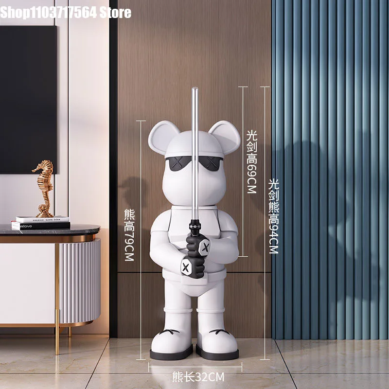 Creative decoration Lightsaber violence bear floor decoration living room window decoration bar milk tea shop high-end fashion