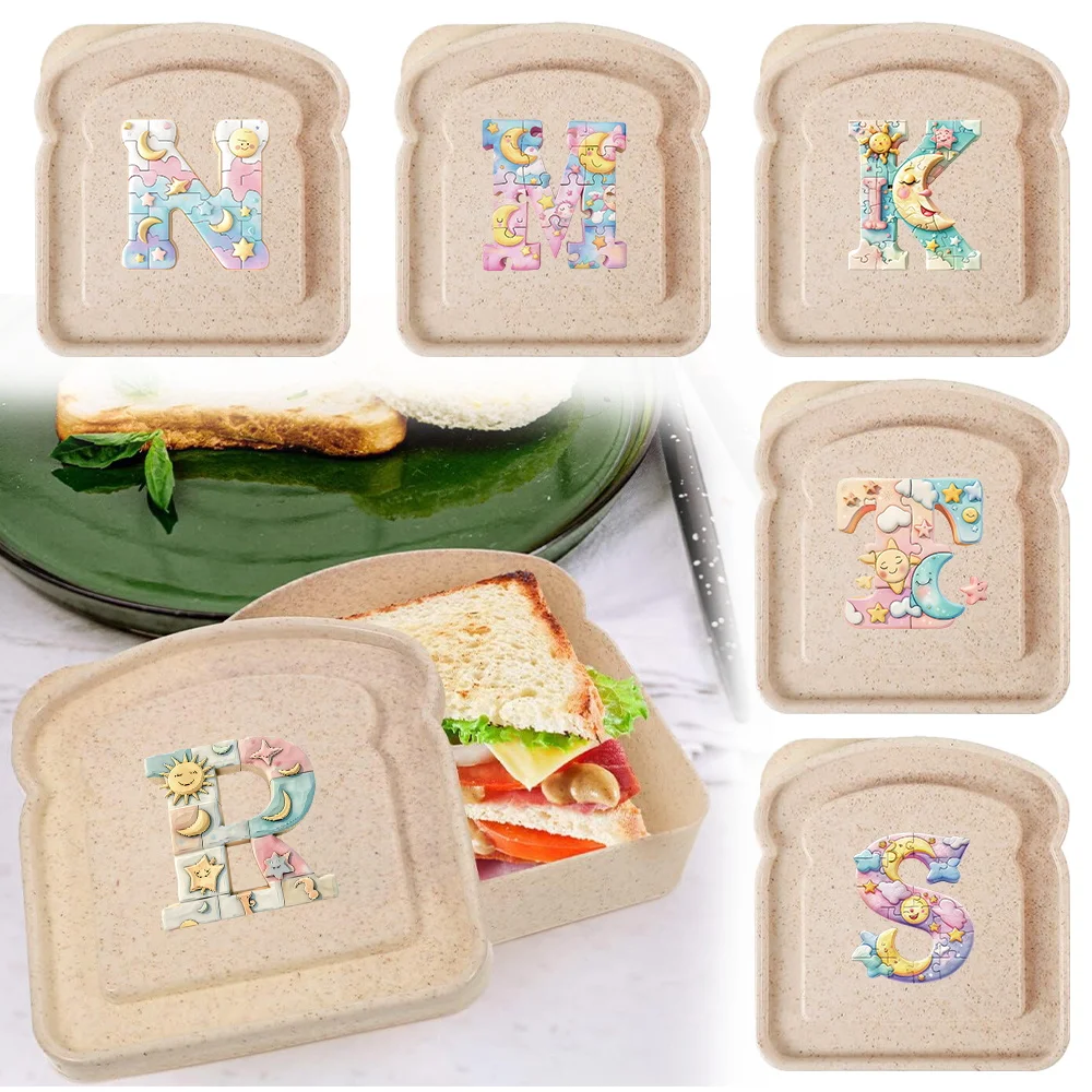 

High-capacity Toast Freshness Preservation Box Saw Puzzle Initial Name 26 Letters Pattern