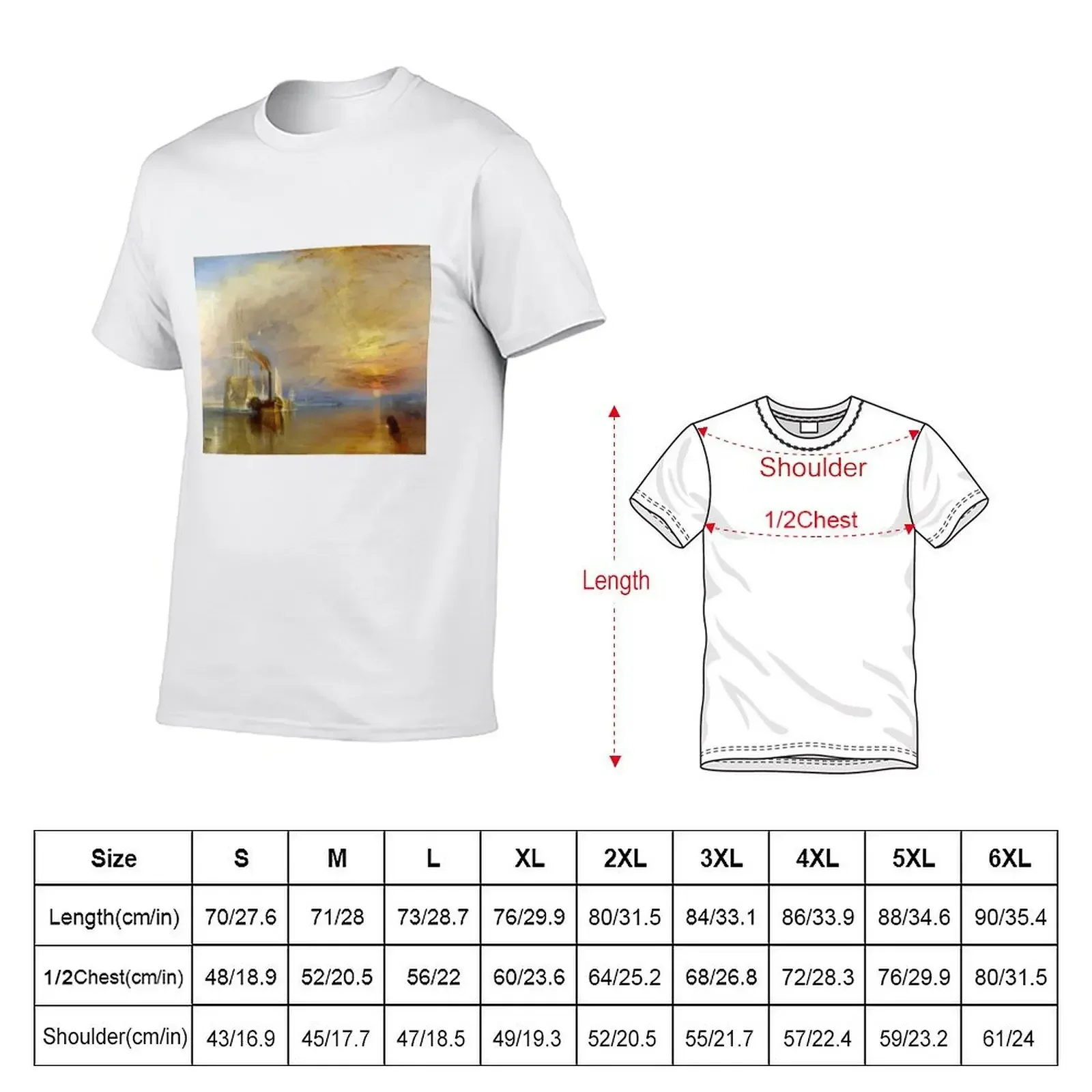 The Fighting Temeraire by J. M. W. Turner (1838) T-Shirt vintage graphic tee anime figures men clothing