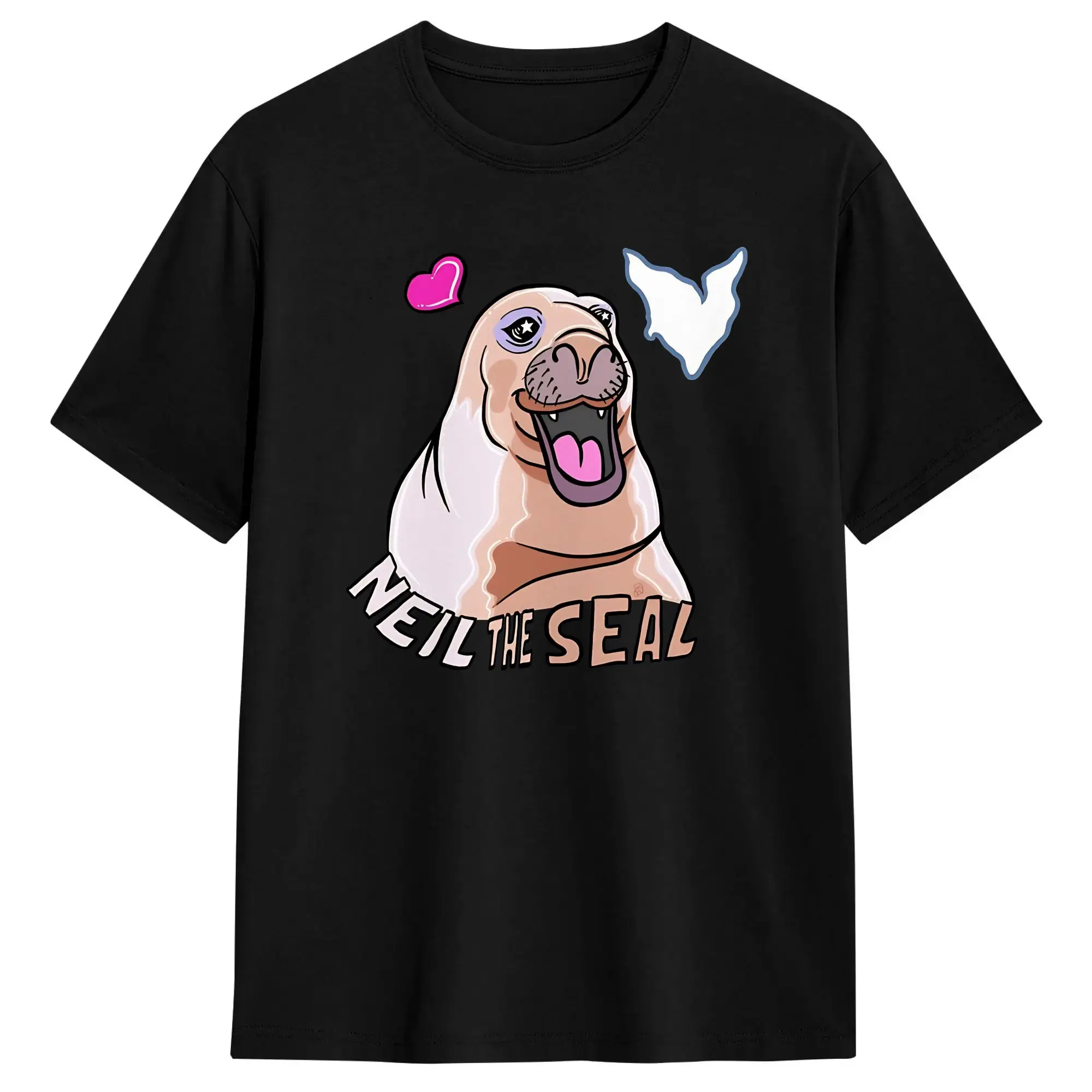 Neil the Seal  T Shirt Summer  Cotton T-Shirts For Men Pattern Tee Shirt Short Sleeve Streetwear Tees