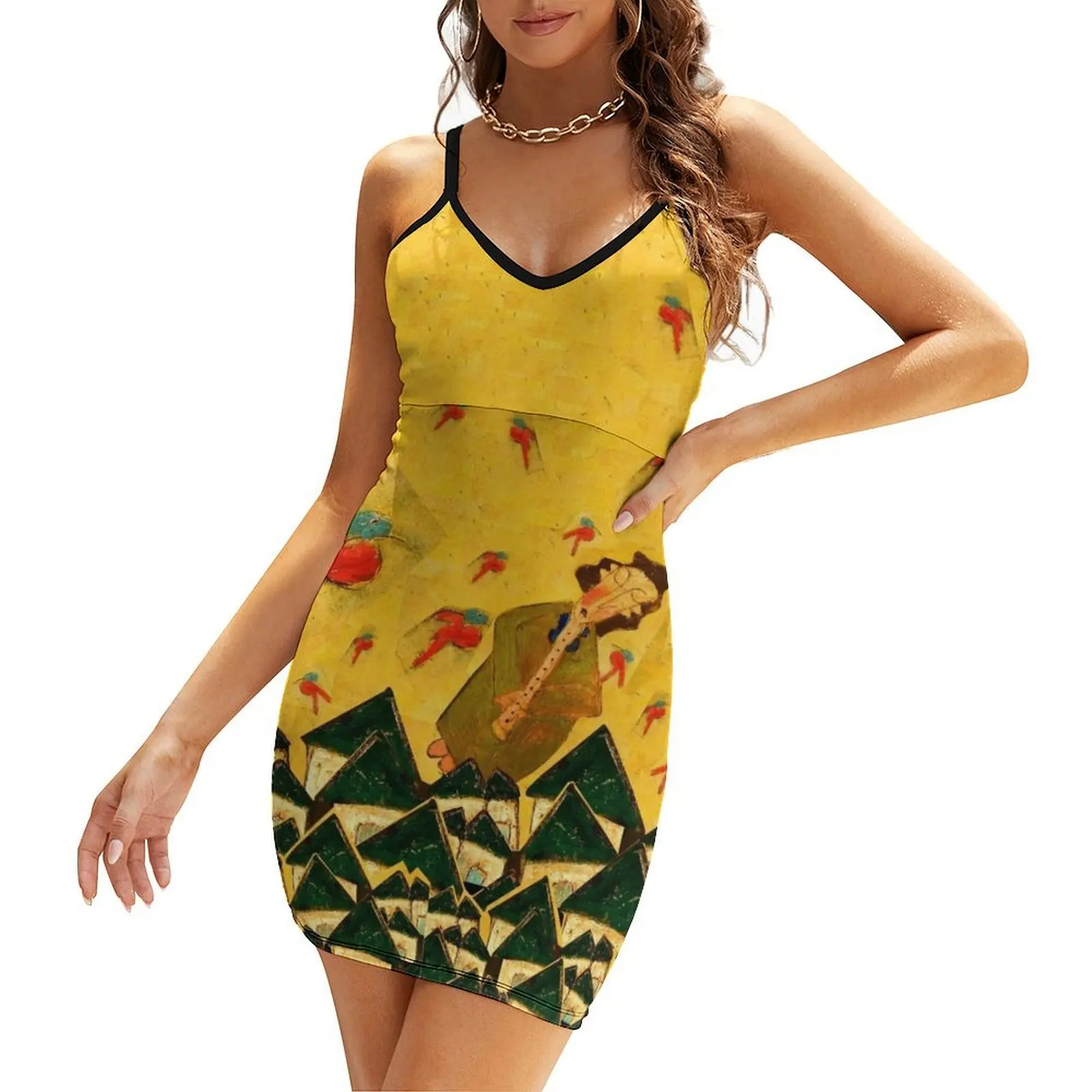 

Saffron Flying Clarinet Sling Dress Clothing female dress women elegant luxury Woman dresses women's evening dresses 2025