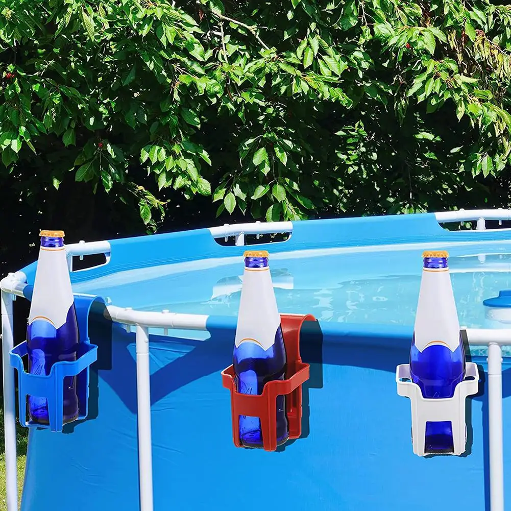 Swimming Pool Cup Holder Plastic Water Cup Hanging Holder  Swimming Pool Container Hook Side Beverage Drinks Beer Storage Shelf