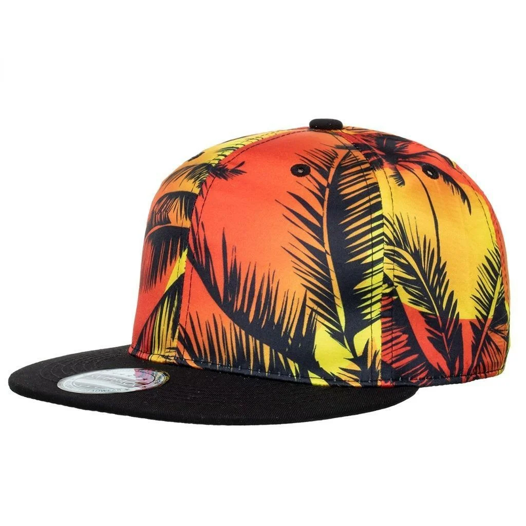 

Baseball Cap Women Men 3d Printed Coconut Trees Hip Hop Black Flat Eaves Snapback Hat Casual Outdoor Sports Couple Sunhat