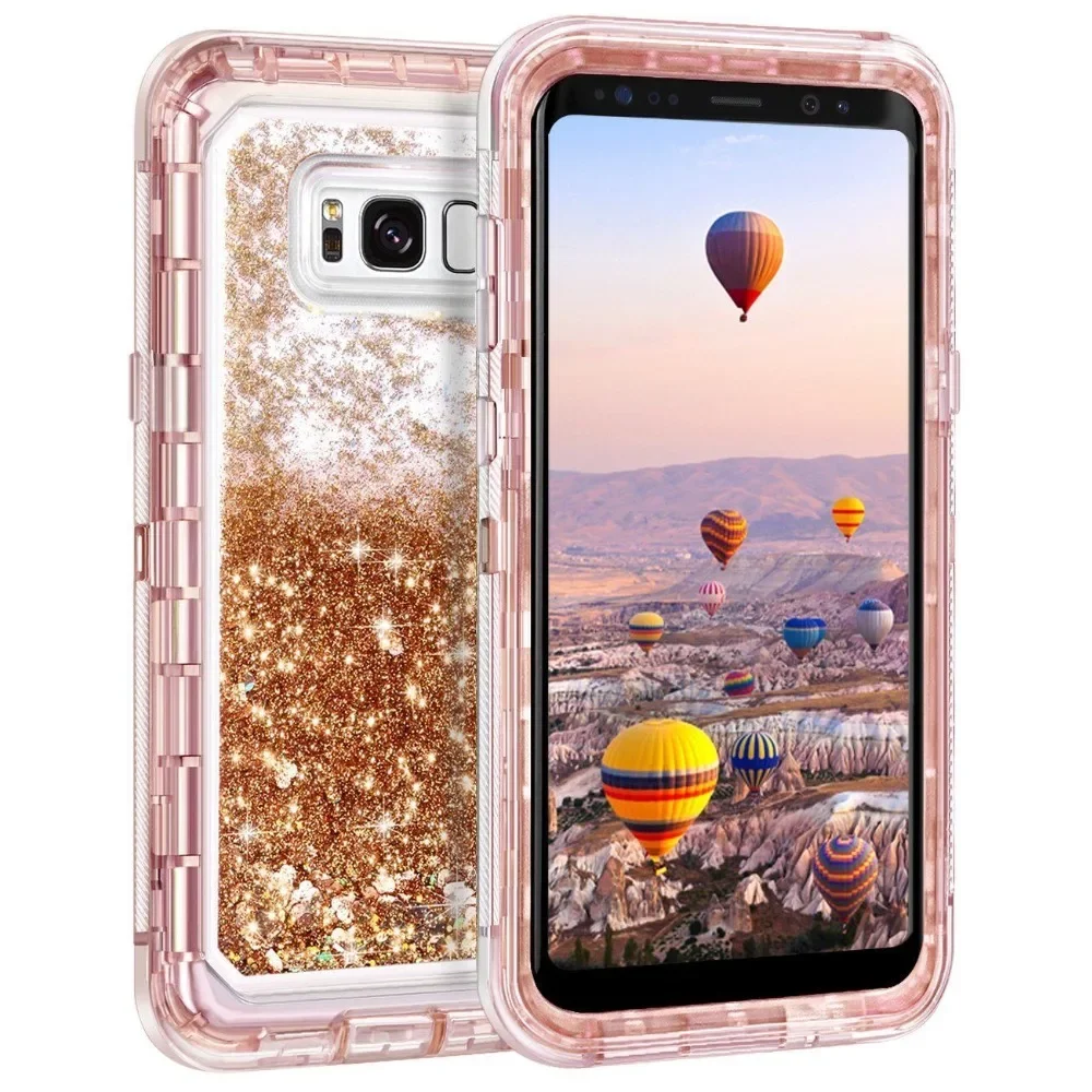 For Samsung Galaxy S10 S20 S21 S22 S23 Ultra Note 20 10 Liquid Shockproof Hard Glitter Case Cover