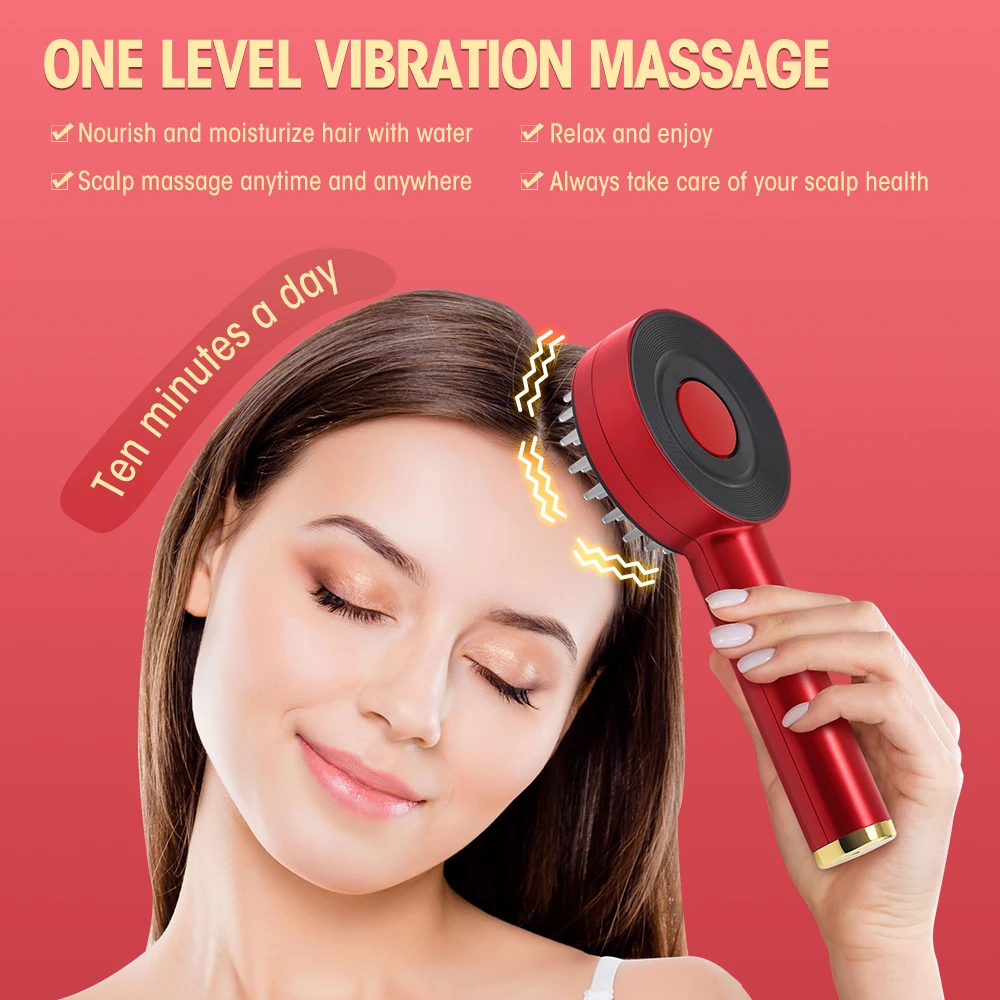 Head Scalp Massage for Hair Growth Microcurrent Nano Spray Massage Bursh 630nm Red Blue Light Vibrating Massager for Hair Care