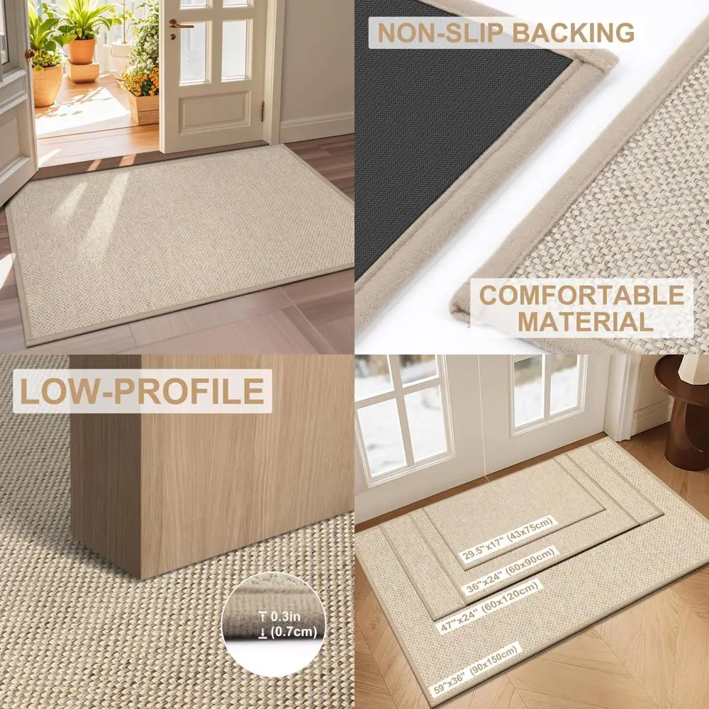 

36"x59" Indoor Entrance Door Mat, Non-Slip, Rubber Backed, Washable, Absorbent, Low-Profile