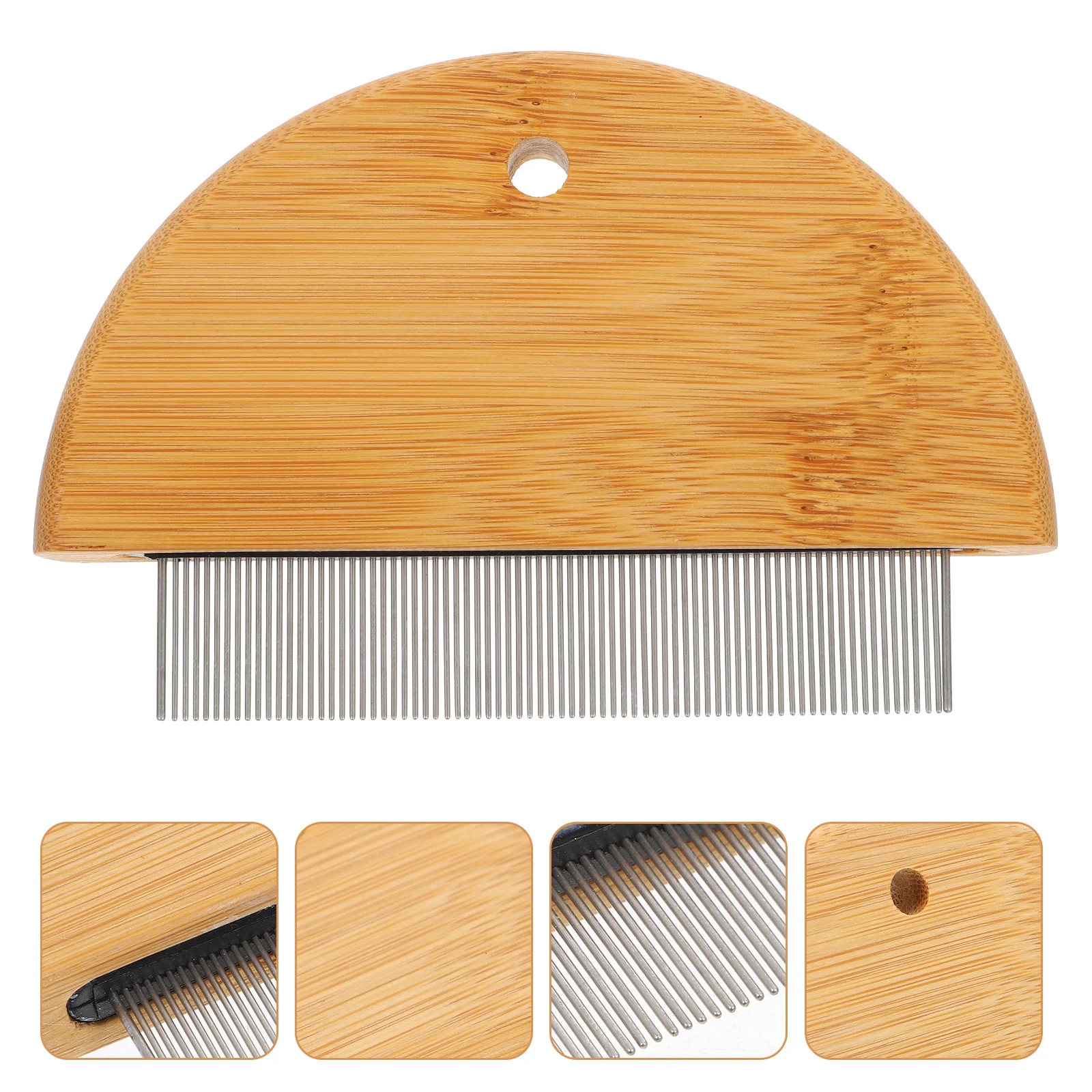 

1pc Pet Comb Stainless Steel Teeth Wooden Handle Dematting Brush For Dogs Cats Detangling Grooming Tool Pet Hair Remover