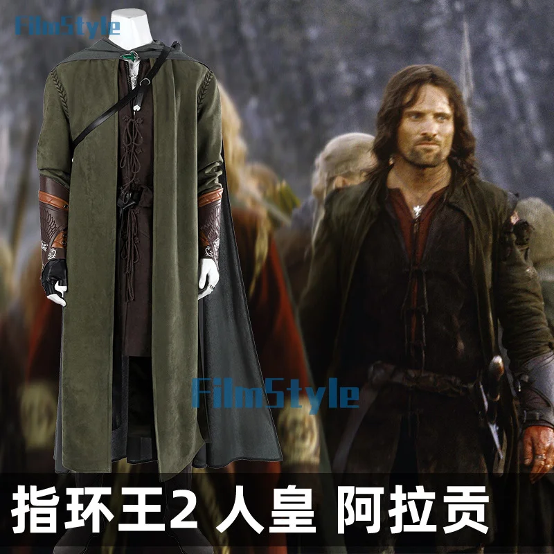 Lord of the Rings Aragorn Cosplay Costume Strider Estel Thorongil The Two Towers Outfit Full Set Halloween Dress Custom Size