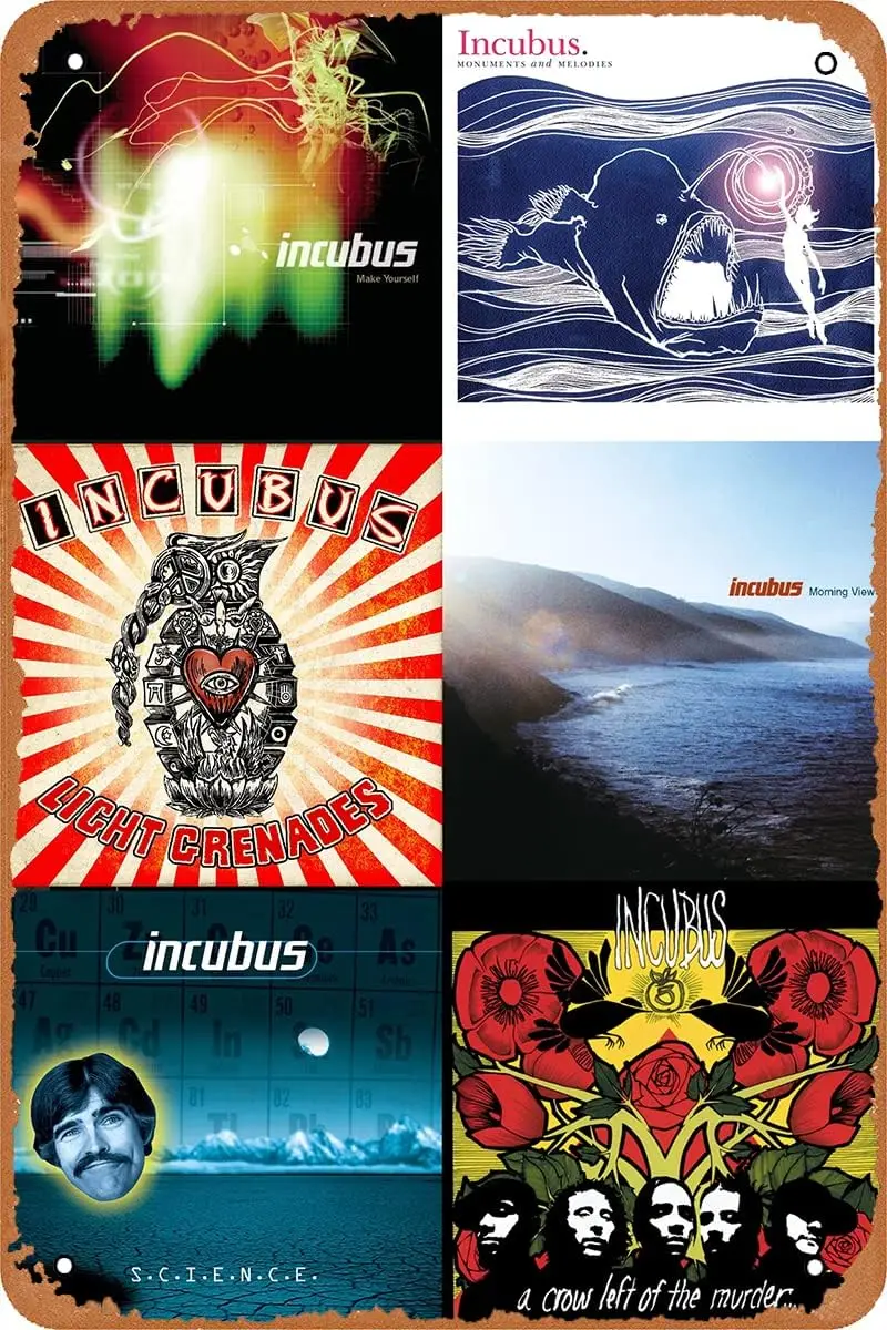 Incubus Poster Band Tin Sign Vintage Metal Sign Home Bar Retro Decor Gift 8x12 Inch