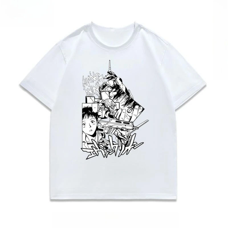 

Нью-й век Ева No. 1, футболка с короткими рукавами Jiding Shinji Gospel Warrior, одежда, мужская летняя свободная футболка, хлопковый топ