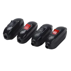 Black 12V 24V 250V 125V 10A Online ON OFF Push Button Switch Midway Led Light Wire Electric Switch 2gang 3gang Rocker Switch 306