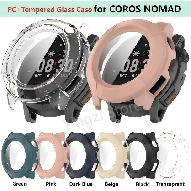 PC+Tempered Glass Case for COROS NOMAD Smart Watch Strap Bumper Shell Full Cover  for COROS NOMAD Screen Protector Accessories