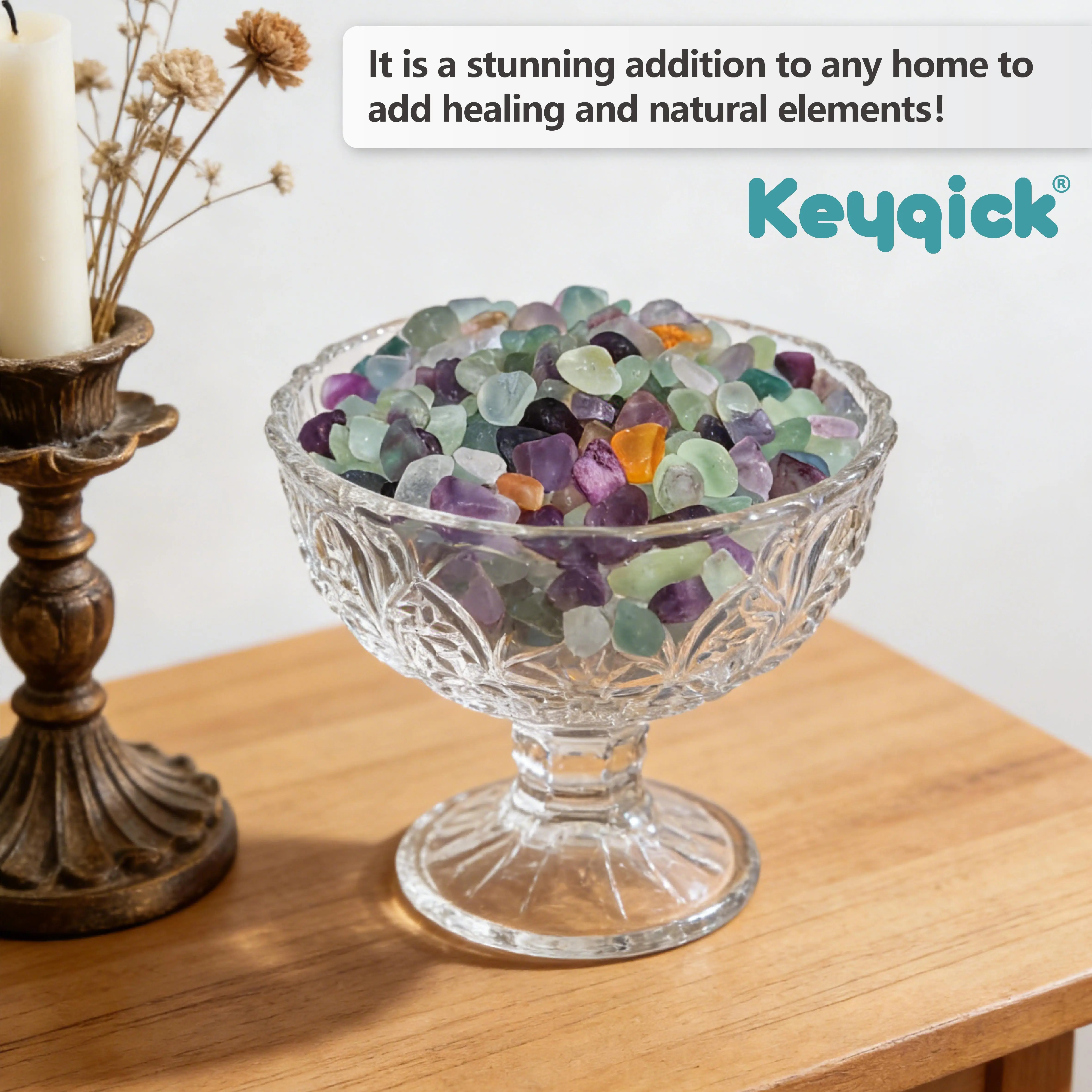 360g Natural Fluorite Fragments Crystal Succulent Plant Fillers, Flower Pots And Vases Decorative Mineral Pebbles, Aquarium Gravel, Aromatherapy Diffuser Filler, Suitable for aquariums, landscaping, vase fillers, succulents, cactus potted plants - view 2