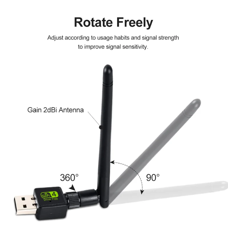 USB WIFI Adapter Free Driver for Windows 7/8/10 Wi Fi Antenna 150M Wireless Network Card For Desktop Laptop