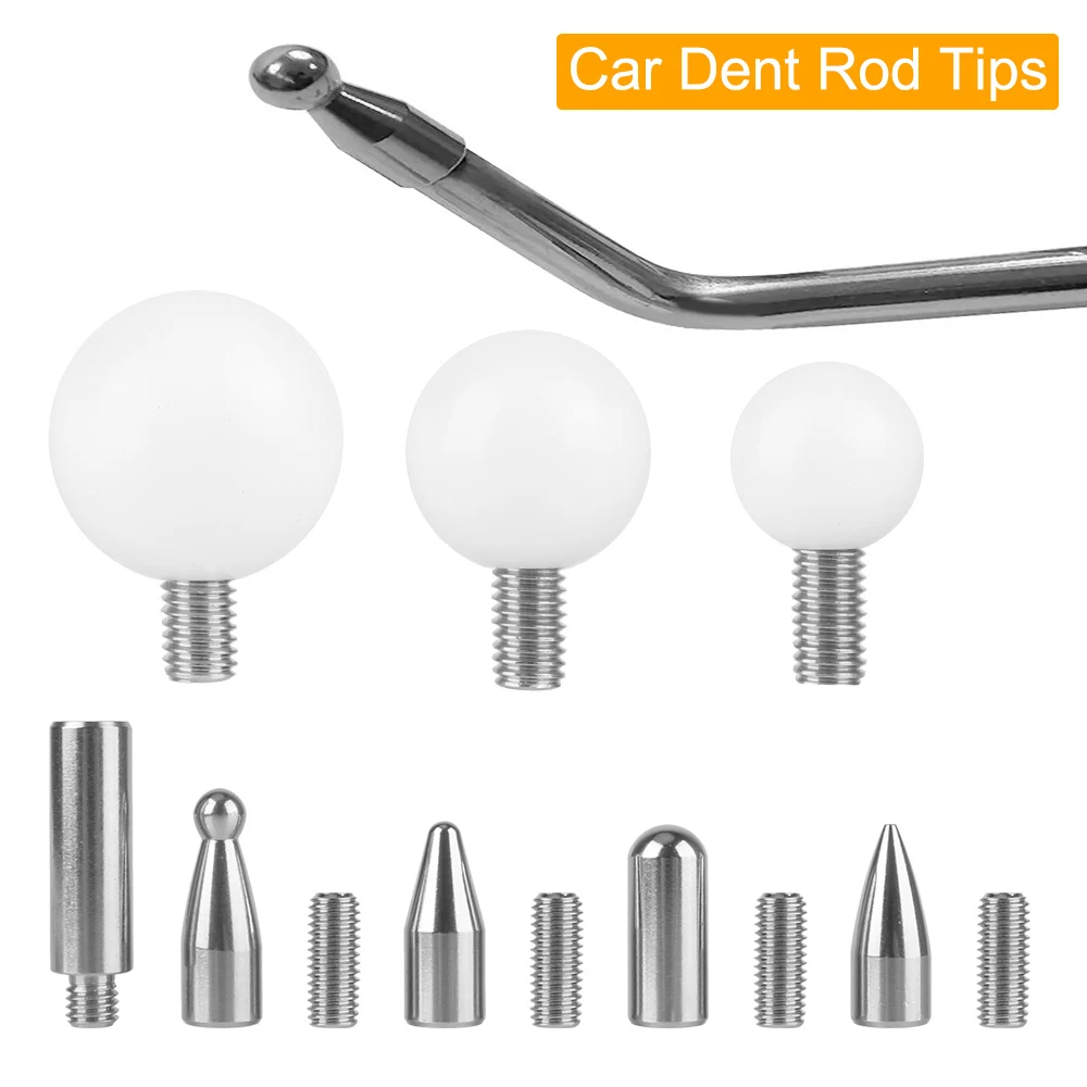 Car Dent Rod Tips Autobody Dent Removal Tools Paintless Dent Detailing Hammer Hook Tips Auto Care Parts Garage Tools Accessories