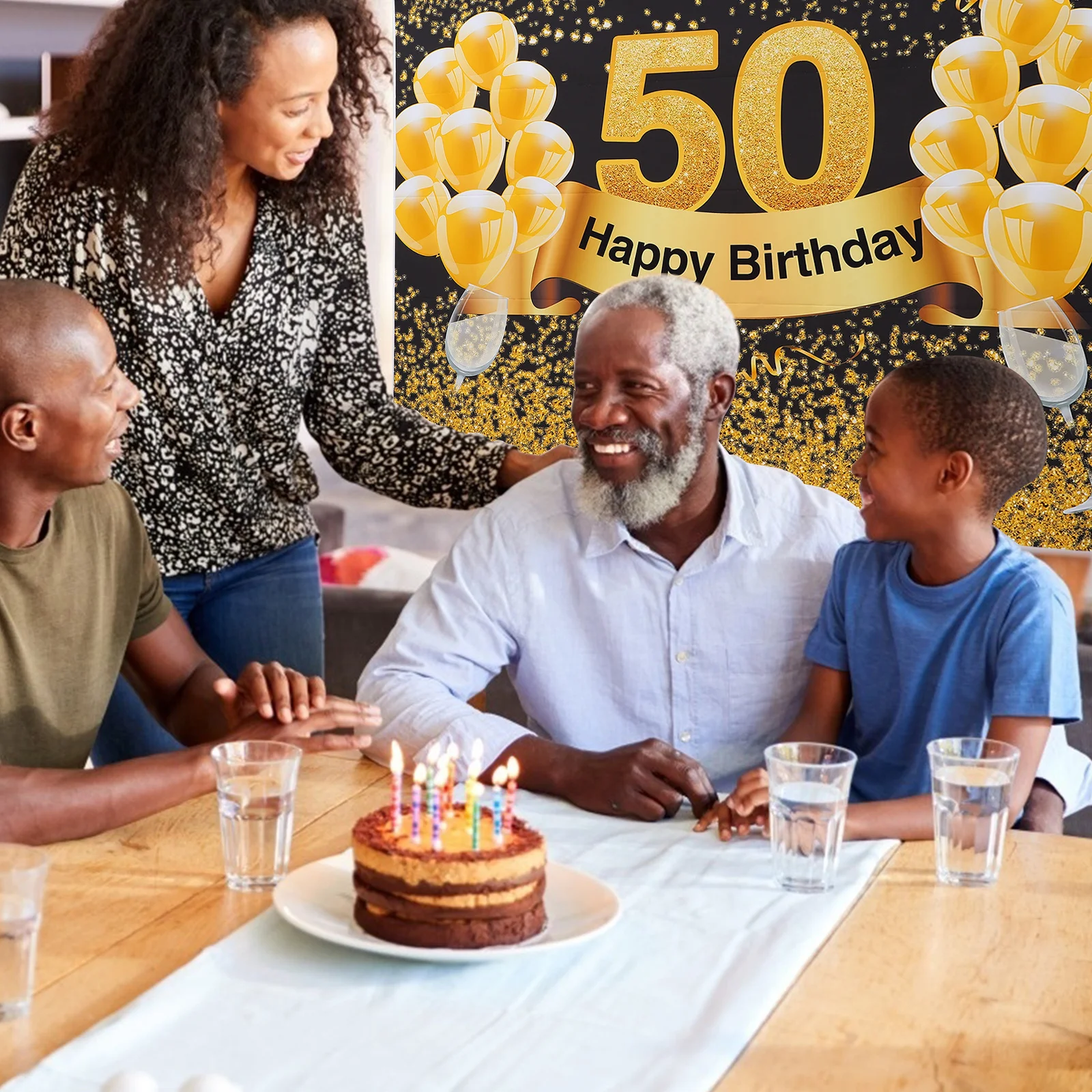 

1pc Birthday Poster Banner Background Decorative Party Supplies Large Lightweight Durable Hanging Decorations For Photo Shoots