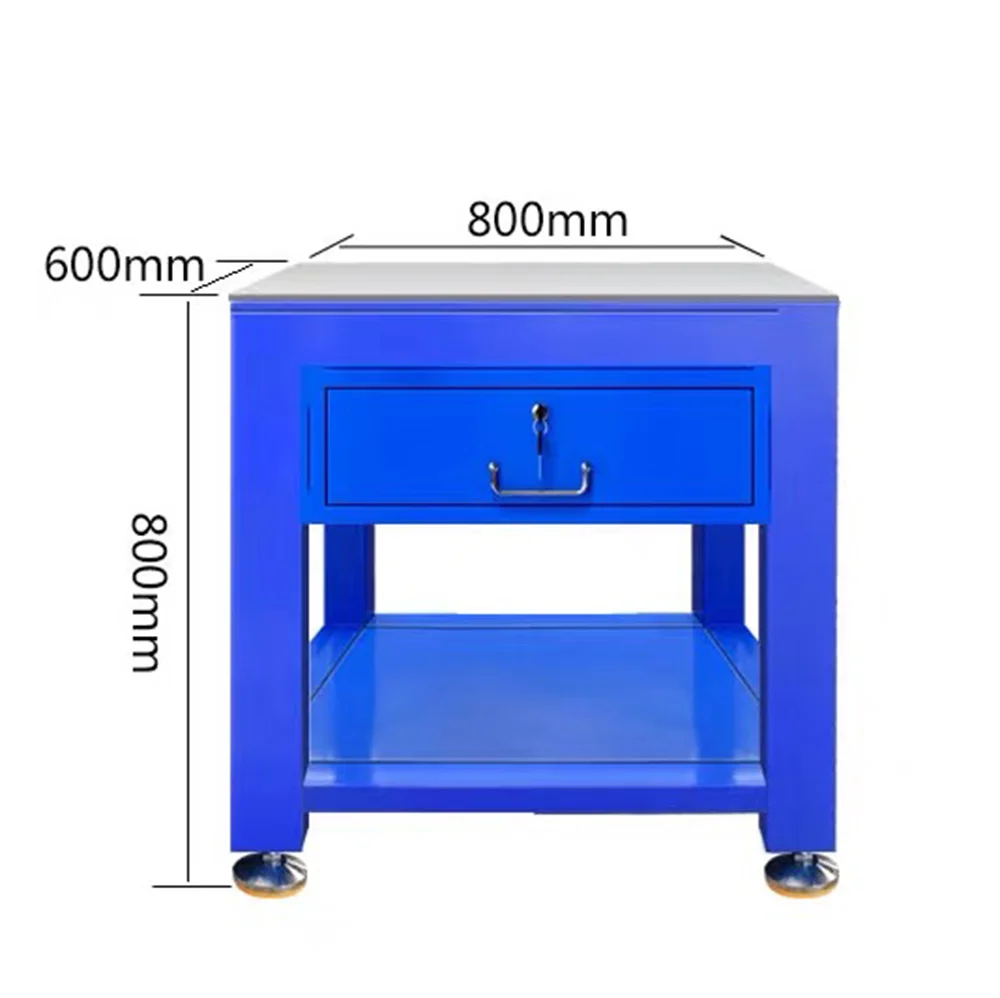 ورشة عمل مقعد ثقيل صناعي لوح فولاذي ثقيل طاولة عمل من الفولاذ المقاوم للصدأ
