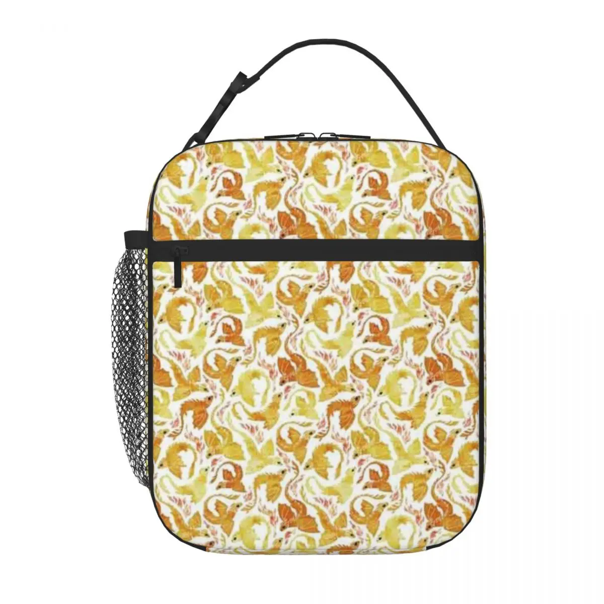 Bestselling Dragon Fire Yellow Teen Style Insulated Lunch Pouch Urban Commute Compact Lunch Bag