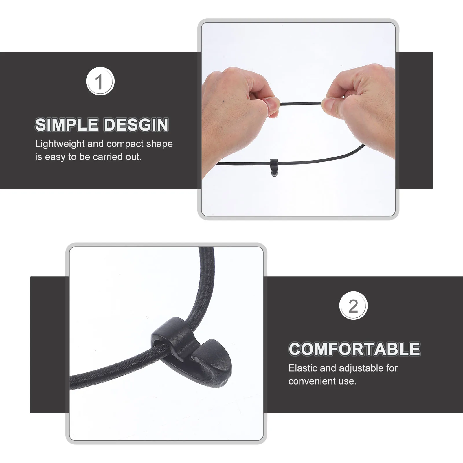 

10pcs Elastic Cable Ties 18CM Adjustable Bungee Cords for Outdoor Binding Tool Storage Tent Fixing Wire ganizer Safe Use Premium