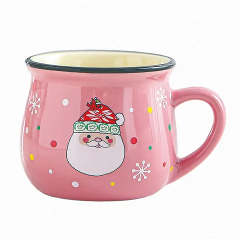 Keramik Weihnachten Mousse Tasse Cartoon Santa Tasse Kaffeetasse für Büro nach Hause Backen Dessert Frühstück Milch becher für Kinder Weihnachts geschenk