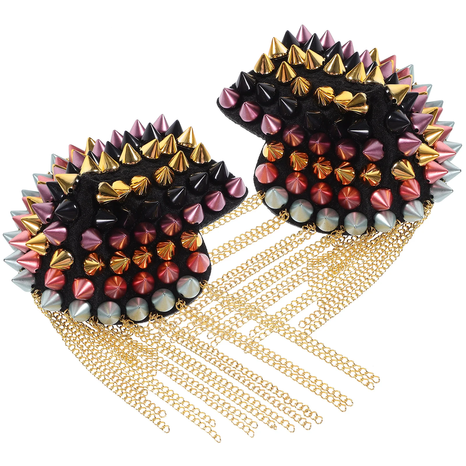2 Pcs 컬러 어깨 Epaulets 리벳 프린지 Tassels 빈티지 DIY 의류 팔 장식 쥬얼리 Epaulettes Applique Special