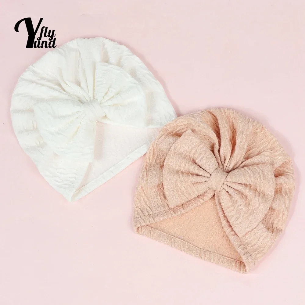 Yundfly-Baby Girls\' Beanie Turban Hat, Warm Cap, Hair Accessories, Newborn Cap, Infant, Toddler, Children, Girls, Autumn, Winter, 1Pc