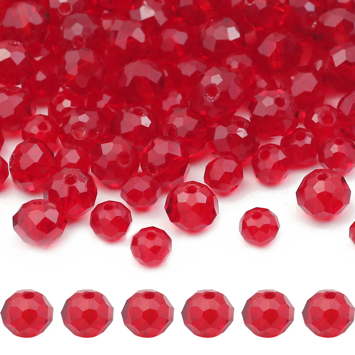 3/4/6/8mm Deep Medium Red Faceted Austrian Crystal Flat Round Loose Beads For Jewelry DIY Earrings Bracelet Pendant Accessories