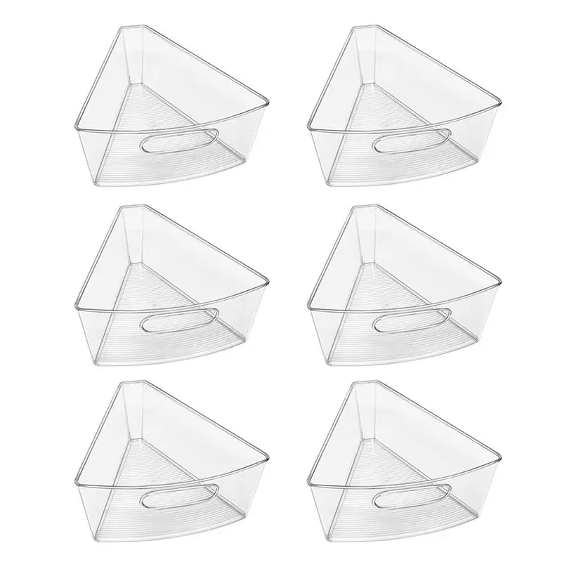 Food-Safe 6-Pack Fan-Shaped Storage Boxes Cabinet Organizers Bins For 24