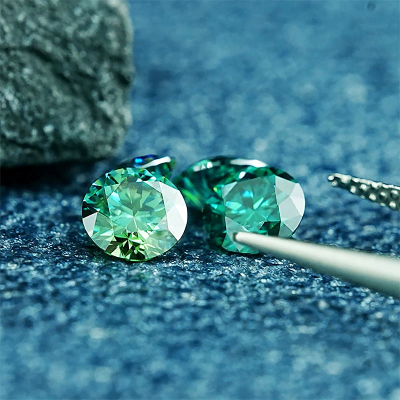 Emerald Color Loose Moissanite 100% Real Lab Gemstone Stones For Women Jewelry Diamond Ring Material Pear/Round/Heart/Oval Cut